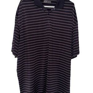 Nike Golf Navy Striped Polo Shirt Size XXL C-2